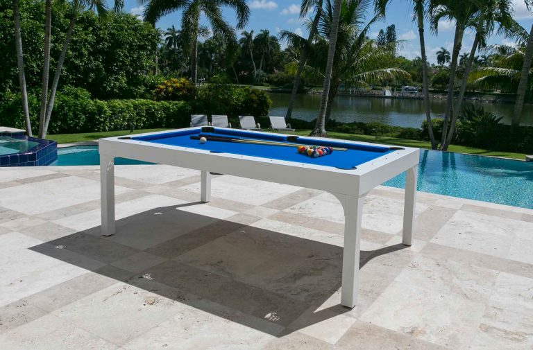Balcony custom outdoor pool table by R&R Outdoors All Weather Billiards