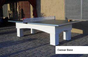 Outdoor table tennis game table from R&R Outdoors All Weather Billiards with Caesar base