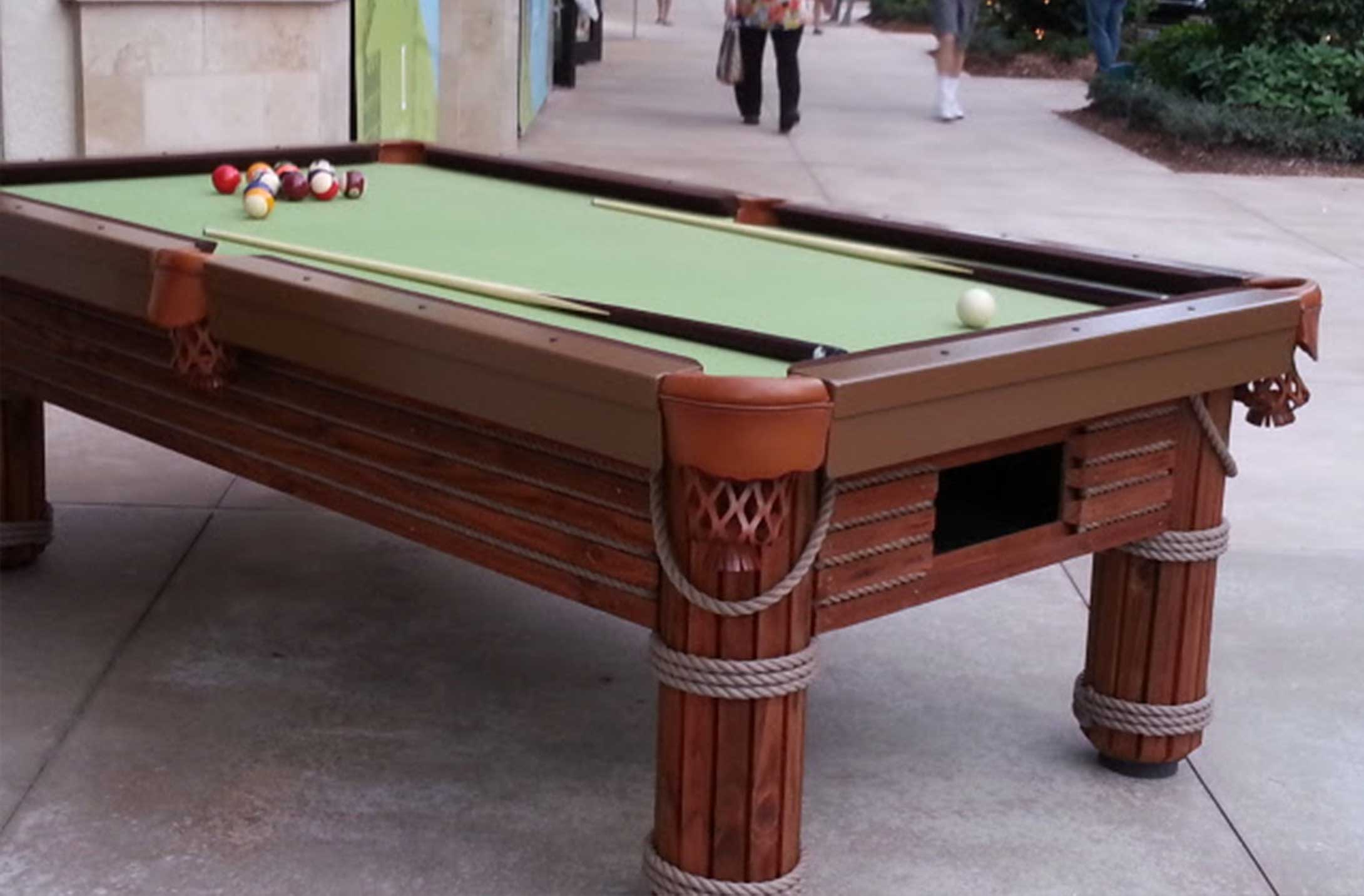 R&R Outdoors All Weather Billiards custom Caribbean pool table in the Mercato Naples, Florida