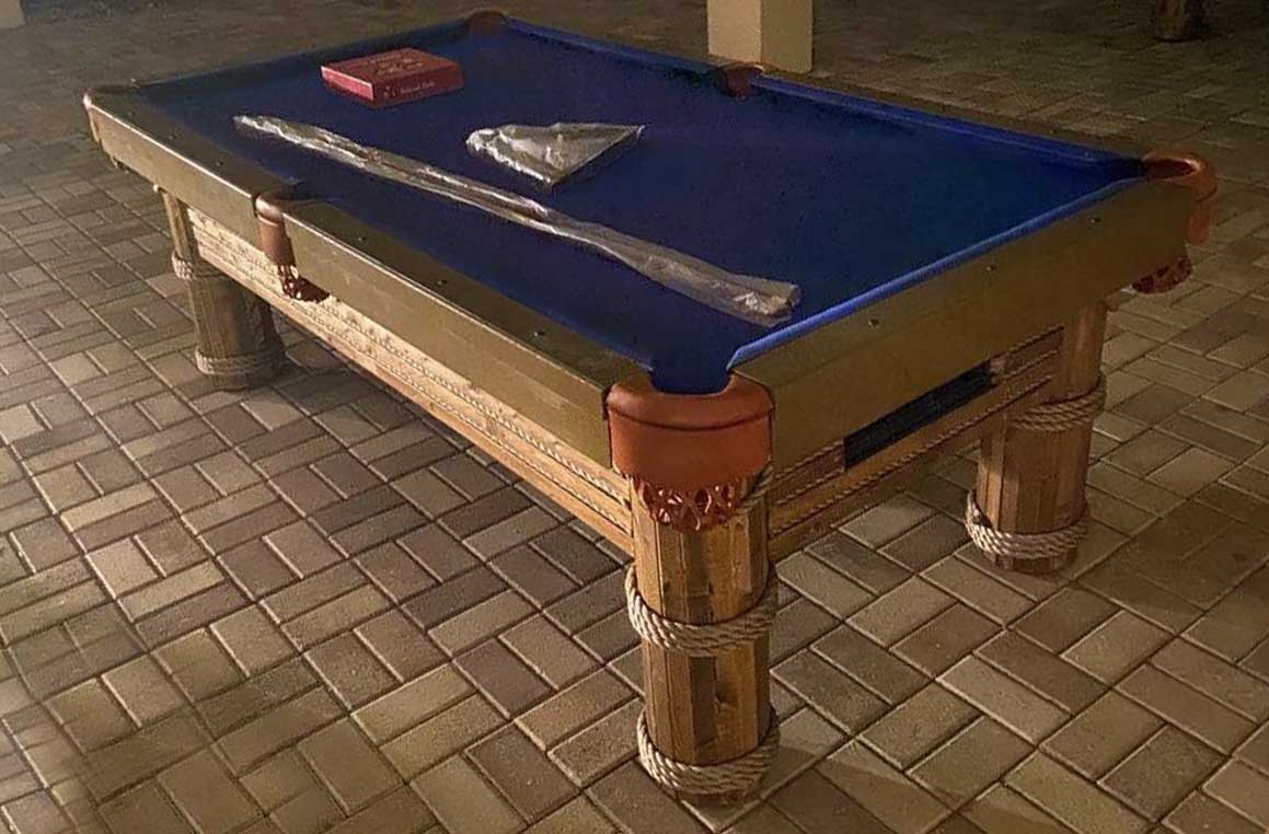 Caribbean Style Outdoor pool table game table by R&R Outdoors All Weather Billiards