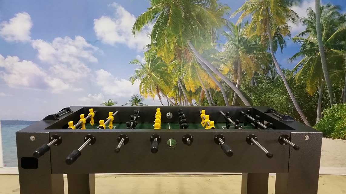 Silver vein custom outdoor foosball game table from R&R Outdoors All Weather Billiards