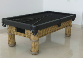 Black and Natural wood Caribbean custom outdoor pool table with custom accessories
