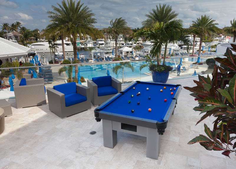 Orion custom outdoor pool table at Admiral's Cove in Florida