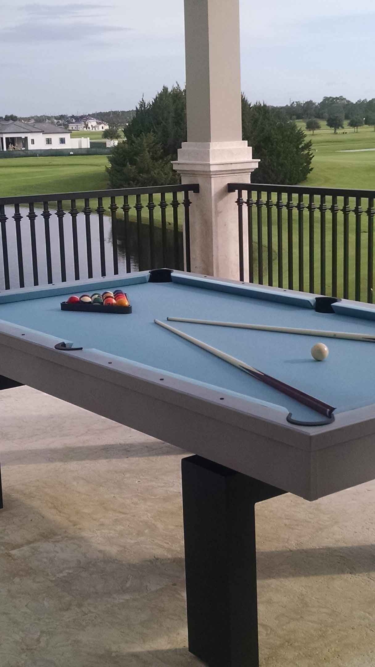 South Beach pool table over looking golf course in Naples, Florida