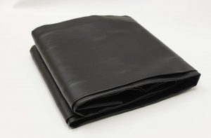 Black, leather-like vinyl custom outdoor pool table cover from R&R Outdoors All Weather Billiards