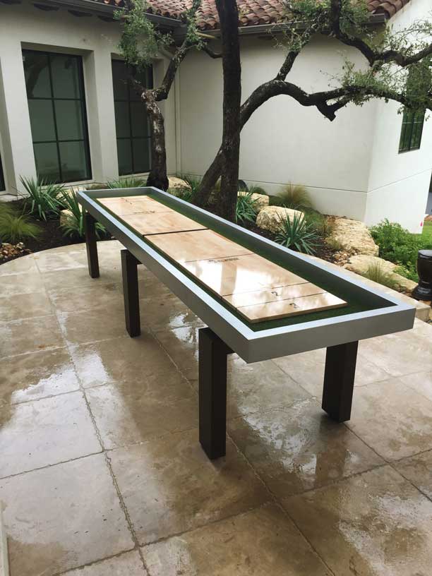 Outdoor Shuffleboard Table in Southwest Florida Home by R&R Outdoors, Inc.