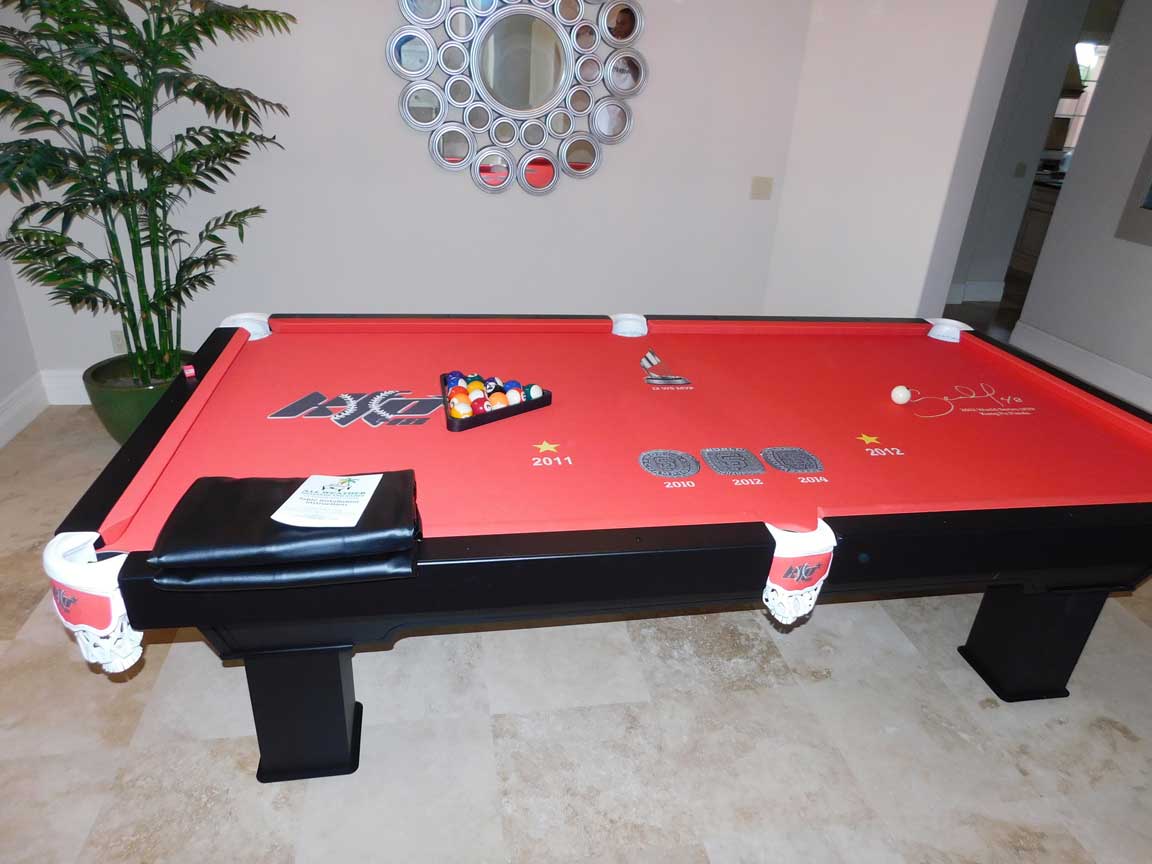 Pablo Sandoval's custom pool table from R&R Outdoors, All Weather Billiards