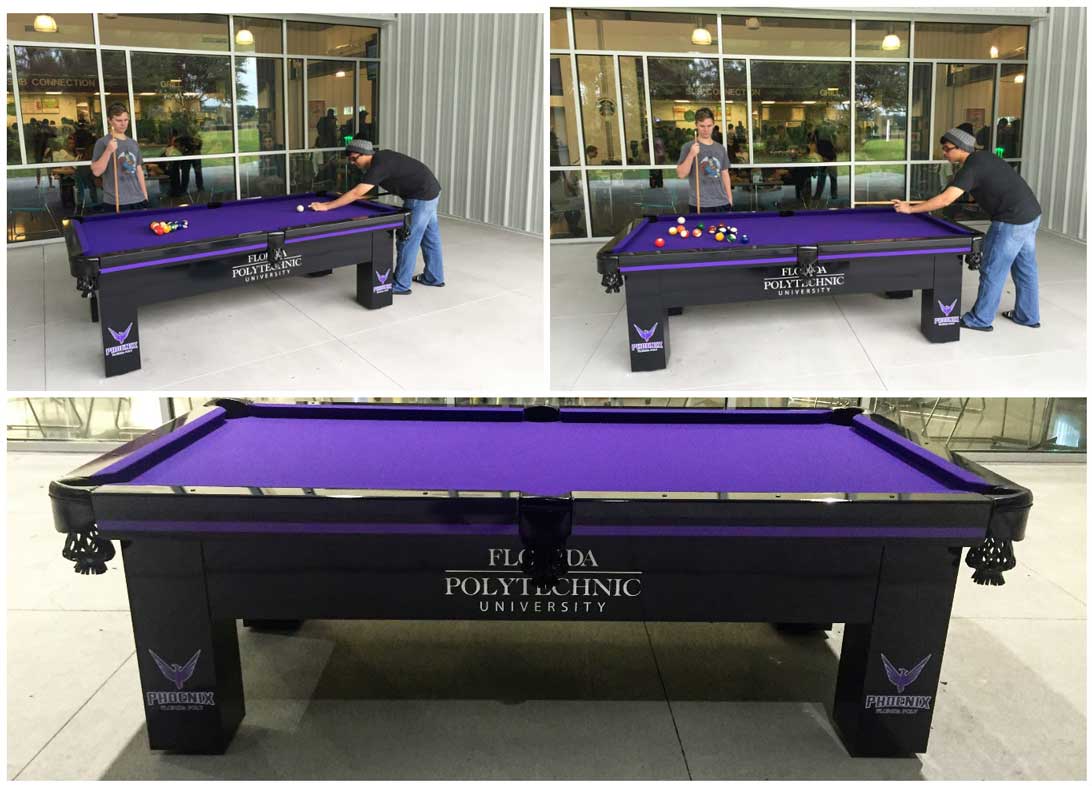 Florida Polytechnic University Custom Outdoor Pool Table from R&R Outdoors, Inc. All Weather Billiards