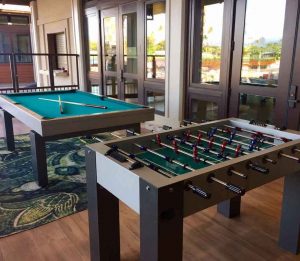 Outdoor pool and foosball game tables by R&R Outdoors All Weather Billiards