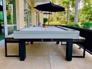 Pool Table with Benches | R & R Outdoors - Outdoor Pool Tables