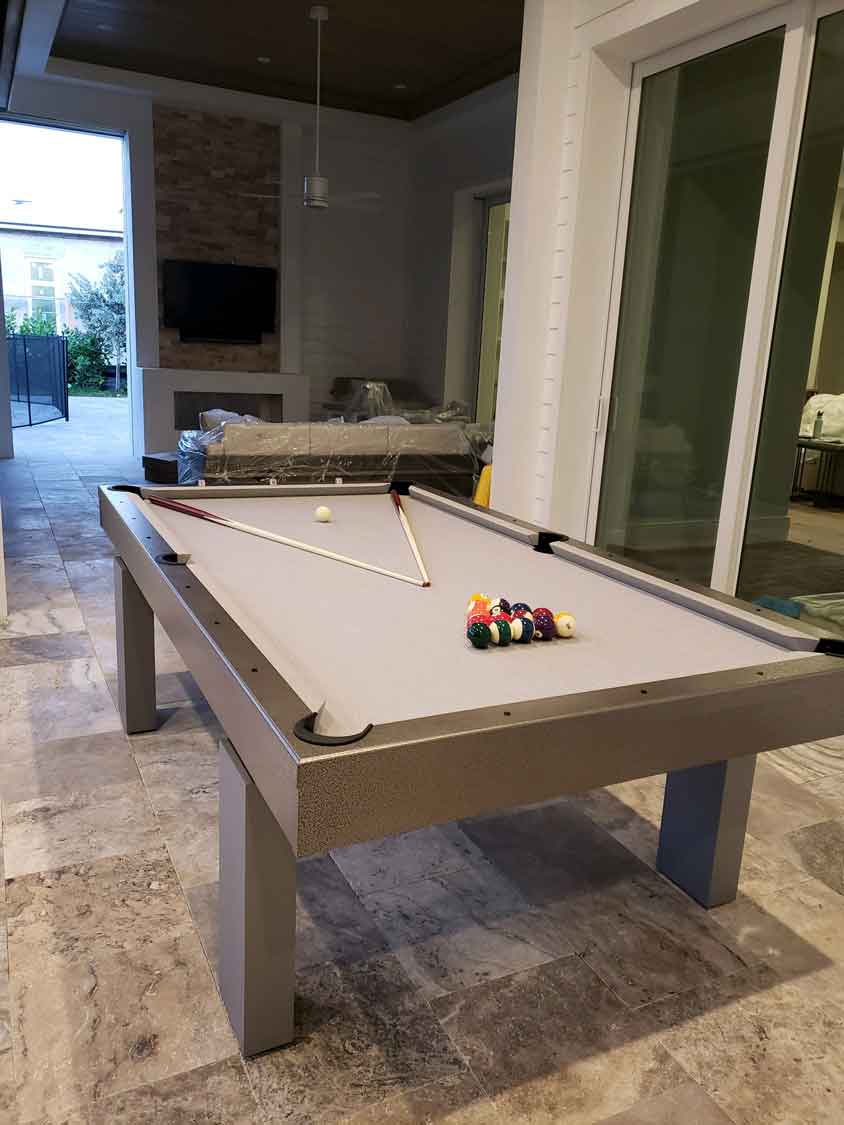 South Beach Custom Outdoor Pool Table by R&R Outdoors, Inc. All Weather Billiards