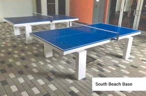 Set of Outdoor Table Tennis Game Tables with South Beach Base | R&R Outdoors All Weather Billiards